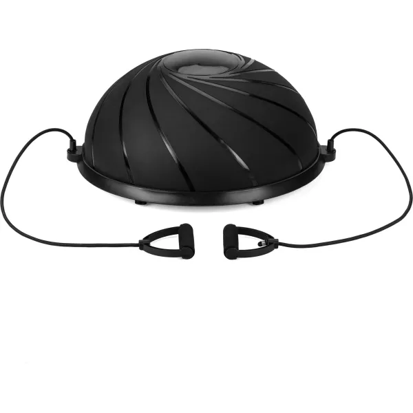 Балансировочная полусфера Gymtek Flex Core Half Ball 58см с эспандерами + насос черный