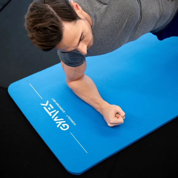 Коврик (мат) для фитнеса и йоги Gymtek NBR 1,5см голубой
