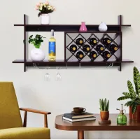 Настінна винна стійка Costway Kasta у стилі Loft