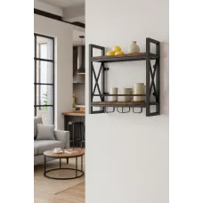 Настінний винний стелаж Costway Lagom у стилі Loft