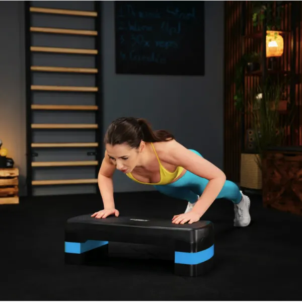 Степ платформа Trex Sport TX-030AS 3 рівнева чорно-блакитна