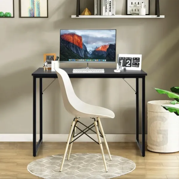 Письмовий стіл Costway Homart із сталевим каркасом чорний