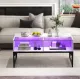 Журнальный стол Costway Moderne с подсветкой мраморный