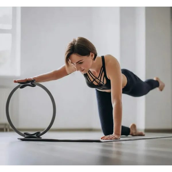 Кільце для пілатесу Gymtek армоване скловолокно 38см сірий
