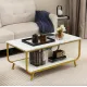 Журнальний стіл Costway Marble двоярусний білий