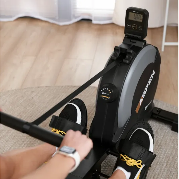 Гребной тренажер Hop-Sport HS-080R Aspen магнитный черно-золотистый