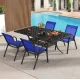 Комплект садових стільців Costway Patio з підлокітниками синій