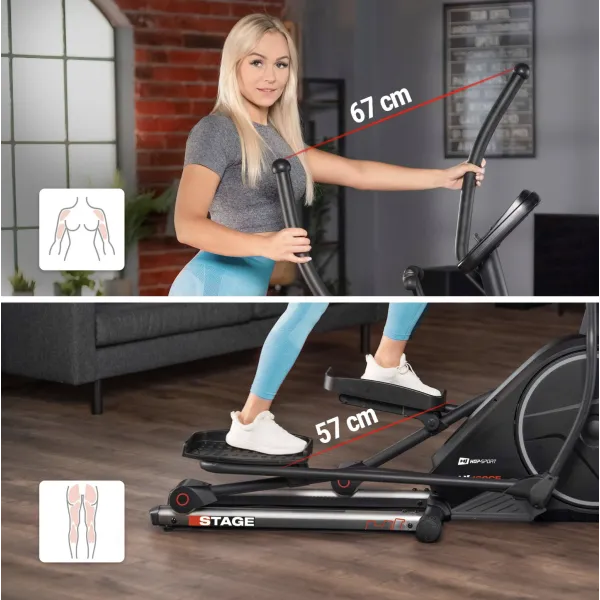 Орбітрек Hop-Sport HS-160CF Stage електромагнітний сірий