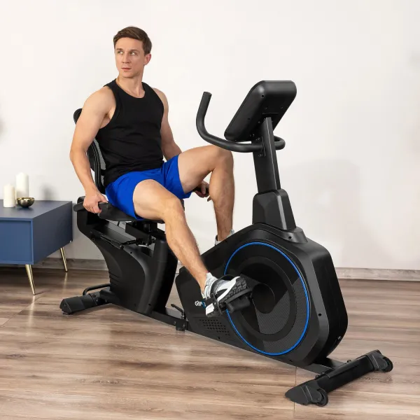 Горизонтальний велотренажер Gymtek XBR6000 електромагнітний синій