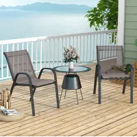 Комплект садових стільців Costway Patio з підлокітниками сірий