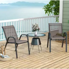 Комплект садовых стульев Costway Patio с подлокотниками серый
