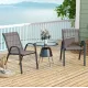 Комплект садових стільців Costway Patio з підлокітниками сірий