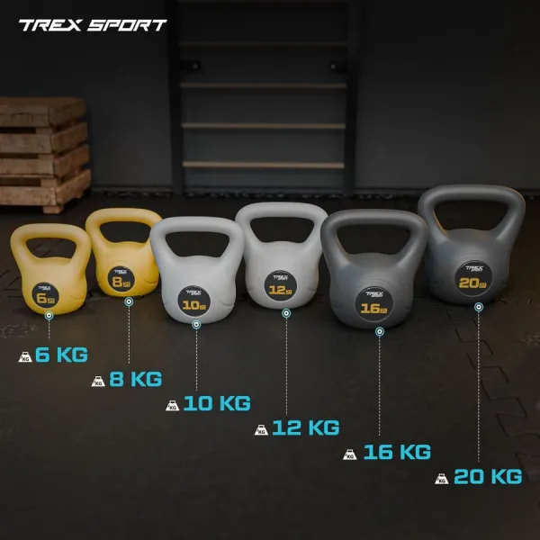 Гиря вінілова 12кг Trex Sport TX-012CKB сірий