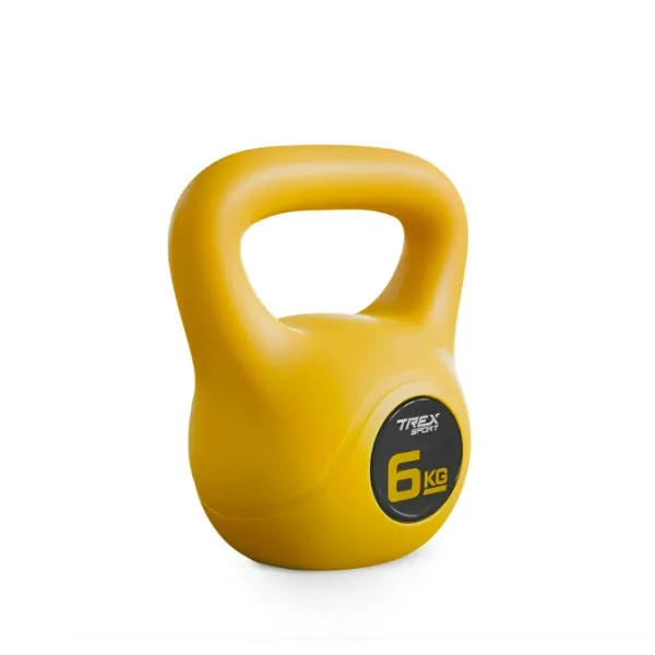 Гиря вінілова 6кг Trex Sport TX-006CKB жовта