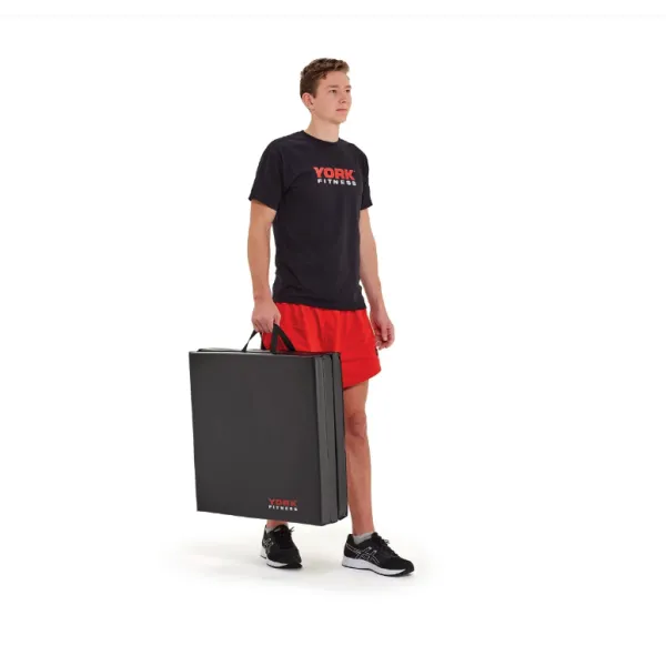Мат гімнастичний твердий York Fitness 5см чорний