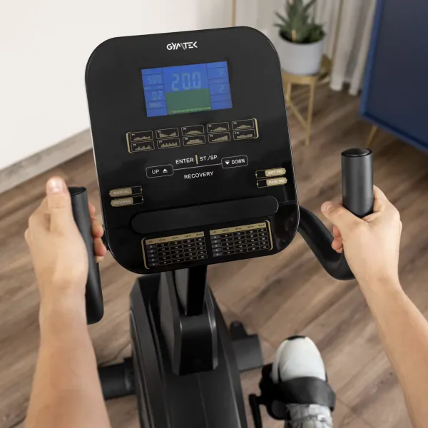Горизонтальний велотренажер Gymtek XBR6000 електромагнітний золотистий