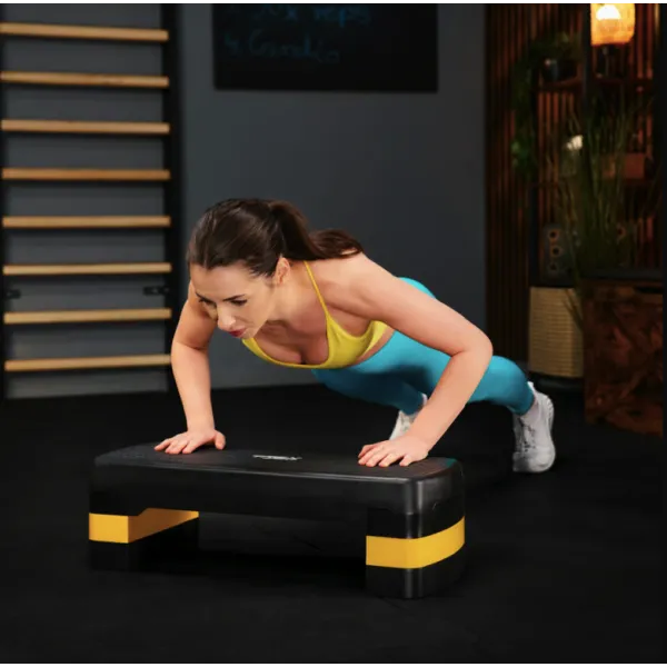 Степ платформа Trex Sport TX-030AS 3 рівнева чорно-жовта