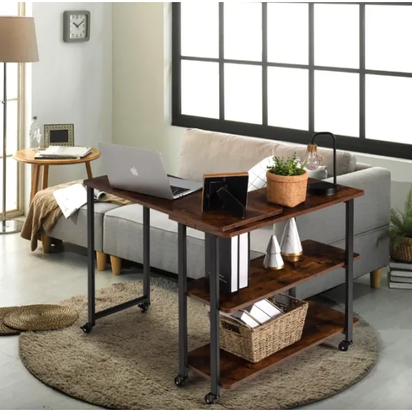 Стіл L-подібний Costway King обертовий в стилі Loft