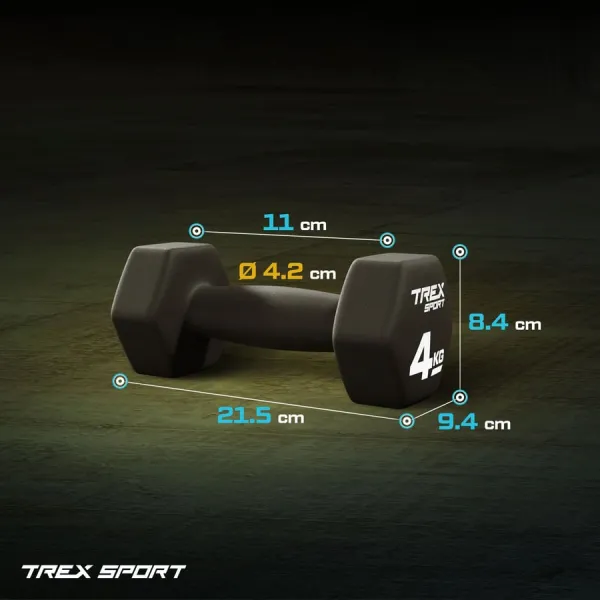 Гантелі для фітнесу неопренові TREX Sport TX-040VD 2x4кг