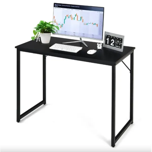 Письмовий стіл Costway Homart із сталевим каркасом чорний