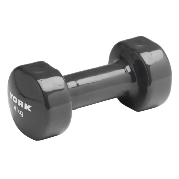 Гантелі для фітнесу вінілові круглі York Fitness 2х4кг сірий
