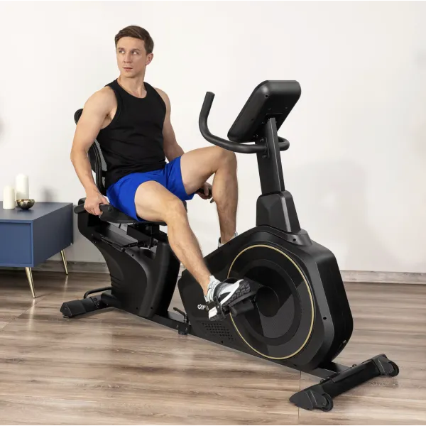 Горизонтальний велотренажер Gymtek XBR6000 електромагнітний золотистий