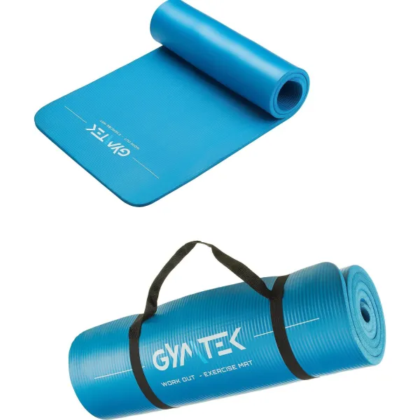 Коврик (мат) для фитнеса и йоги Gymtek NBR 1,5см голубой