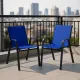 Комплект садових стільців Costway Patio з підлокітниками синій