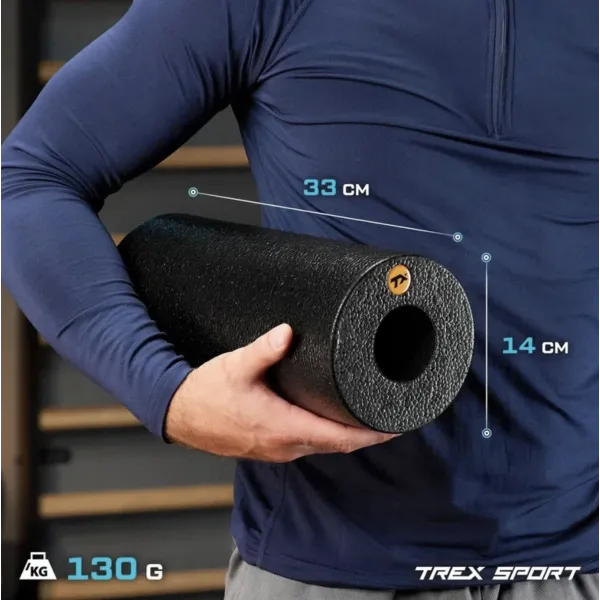 Роллер масажер гладкий Trex Sport TX-033EPR EPP 33см чорний