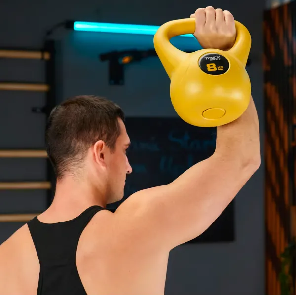 Гиря вінілова 8кг Trex Sport TX-008CKB жовта