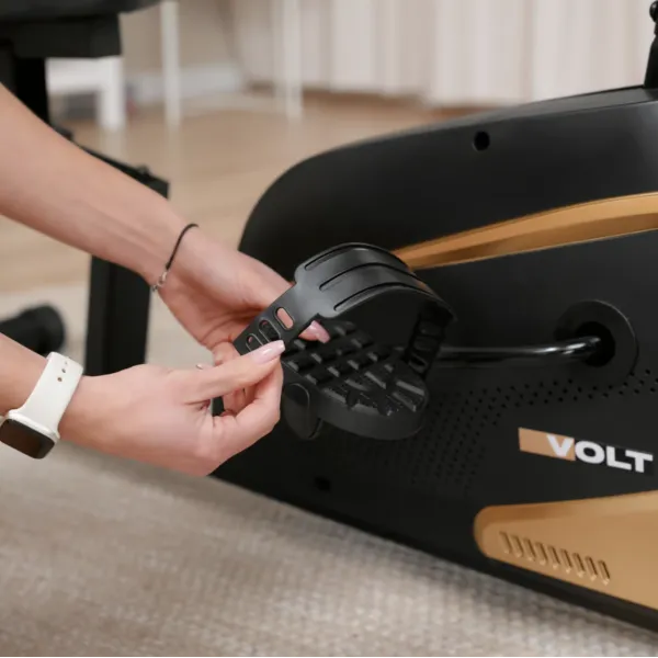 Горизонтальный велотренажер Hop-Sport HS-045L Volt магнитный золотистый
