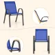 Комплект садових стільців Costway Patio з підлокітниками синій