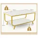 Журнальний стіл Costway Marble двоярусний білий