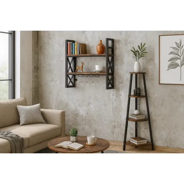 Етажерка Costway Leo кутова в стилі Loft