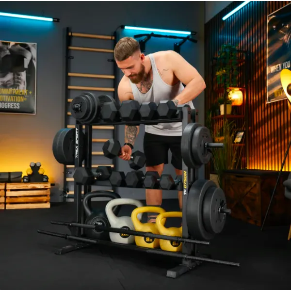 Стійка 3-рівнева для гантелей, грифів та гирь Trex Sport TX-075DR