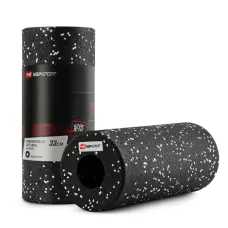 Роллер массажер (валик, ролик) гладкий Hop-Sport EPP 33см HS-P033YG черно-белый