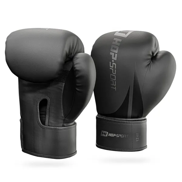 Боксерские перчатки Hop-Sport HS-BG12 12oz черные