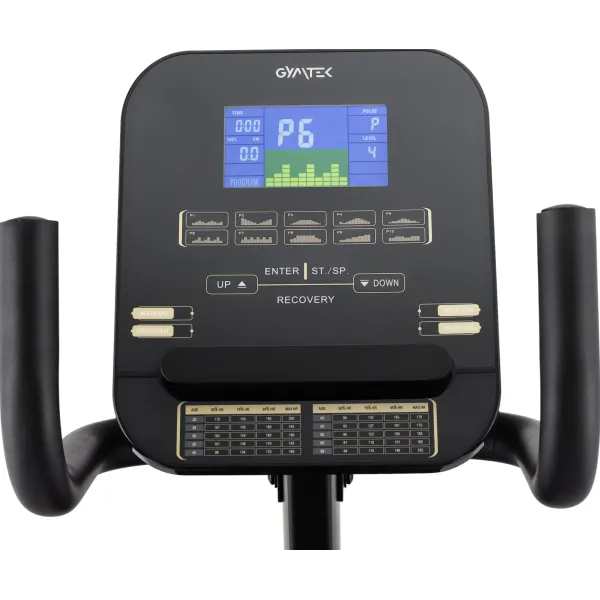 Горизонтальний велотренажер Gymtek XBR6000 електромагнітний золотистий