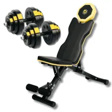 Набор Besport PowerPro гантели 2х18,5кг со скамьей WB-002