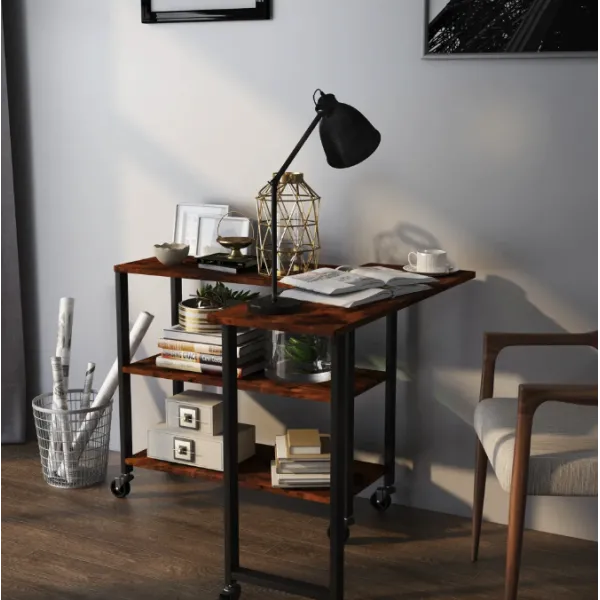 Стіл L-подібний Costway King обертовий в стилі Loft