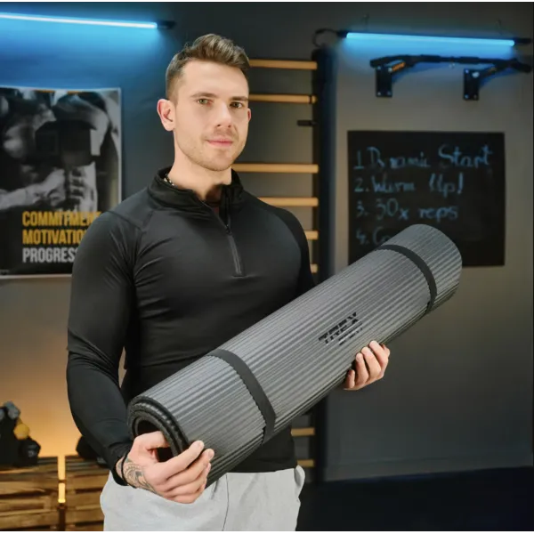 Коврик для йоги Trex Sport TX-019NGM NBR 1см 190х80 чорний