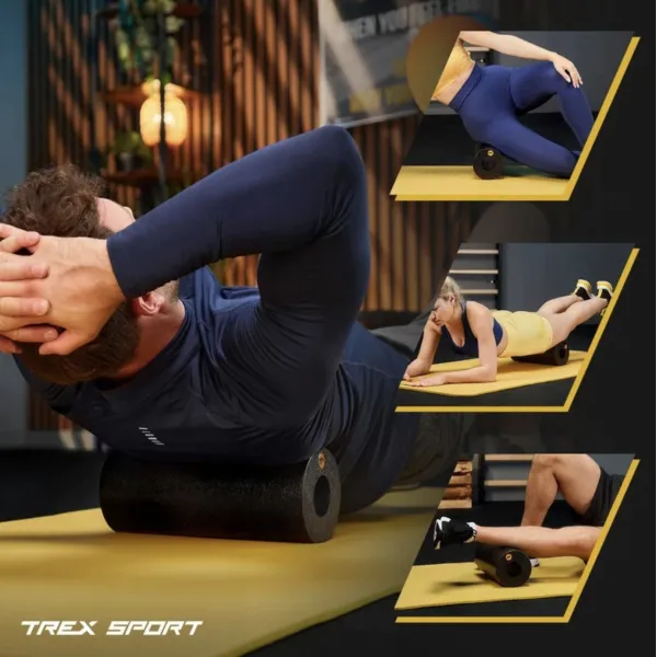 Роллер масажер гладкий Trex Sport TX-033EPR EPP 33см чорний