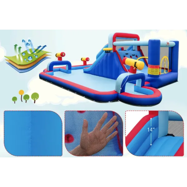 Надувний парк Costway Fun Kids із водними гірками (без вентилятора)