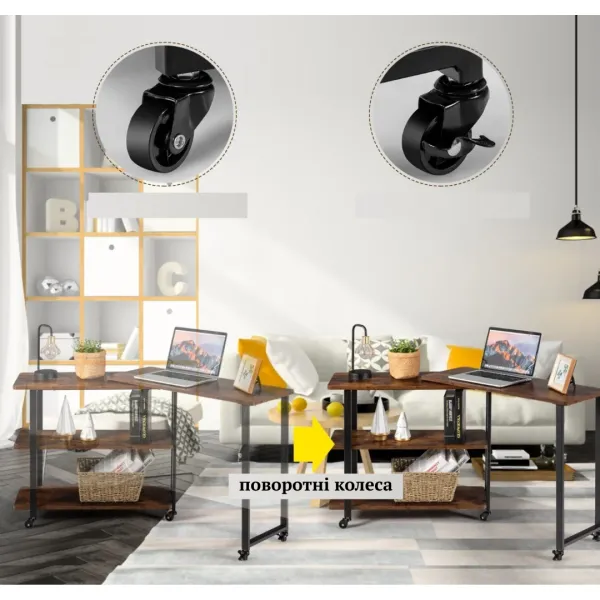 Стіл L-подібний Costway King обертовий в стилі Loft