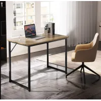 Письмовий стіл Costway Homart із сталевим каркасом натуральний