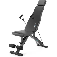 Складная регулируемая скамья для тренировок Gymtek XL500 с эспандерами