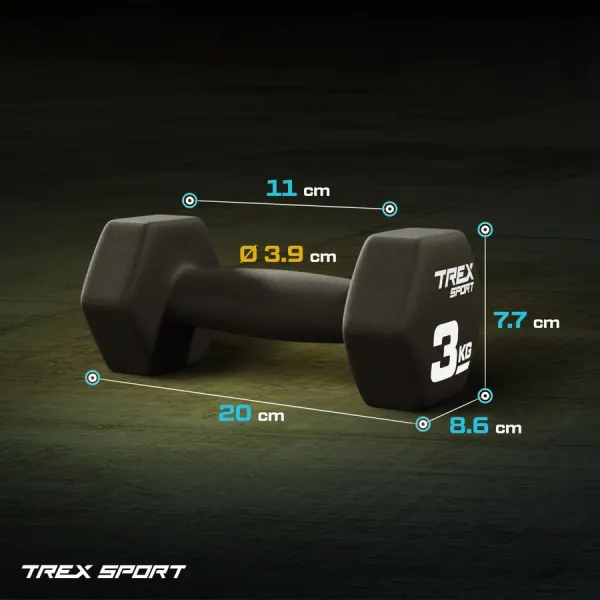 Гантелі для фітнесу неопренові TREX Sport TX-030VD 2x3кг