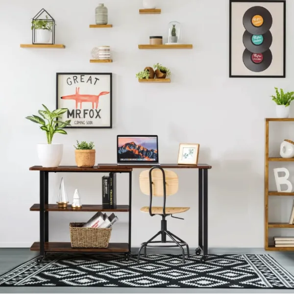 Стіл L-подібний Costway King обертовий в стилі Loft