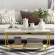 Журнальний стіл Costway Marble двоярусний білий