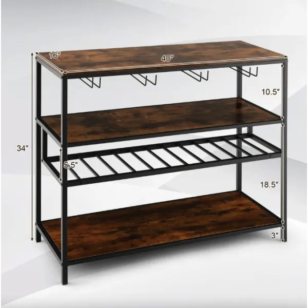 Стіл для кухні Costway Alfred фуршетний в стилі Loft